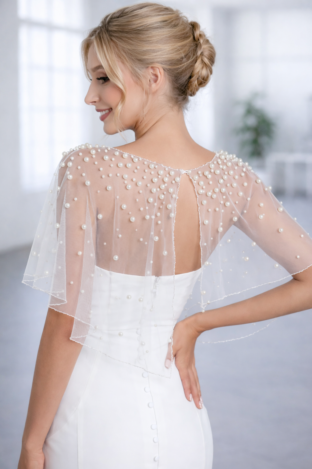 Boléro Perlé en Tulle