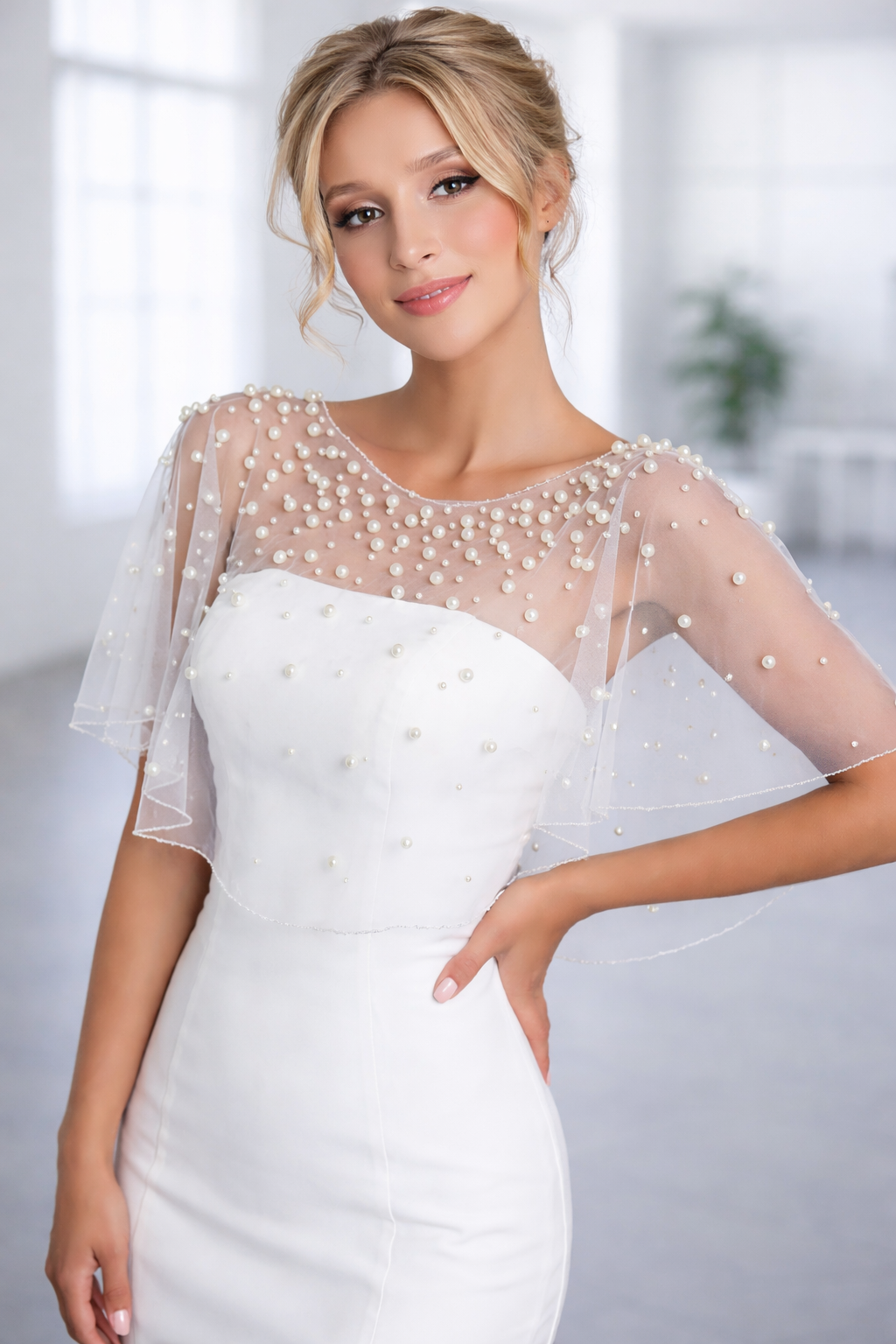 Boléro Perlé en Tulle