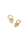 earrings with heart-shaped pendant and zirconia