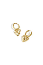 earrings with heart-shaped pendant and zirconia